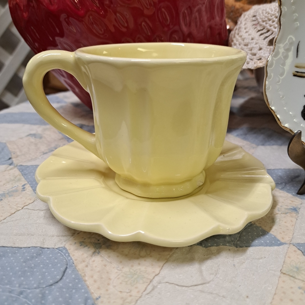 Yellow Tea Cup and Matching Saucer